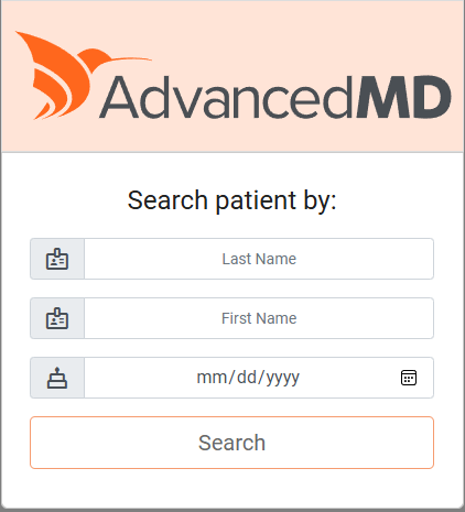 AdvancedMD patient search by name and date of birth